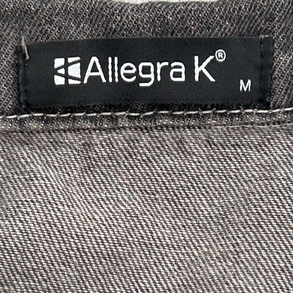 Allegra Black Denim Button Up Vest Sz M - Picture 5 of 9